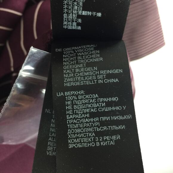 NWT Reiss Albi Burgundy Striped Shirt Dress Size 0 Tie Waist Button Workwear - Picture 7 of 16